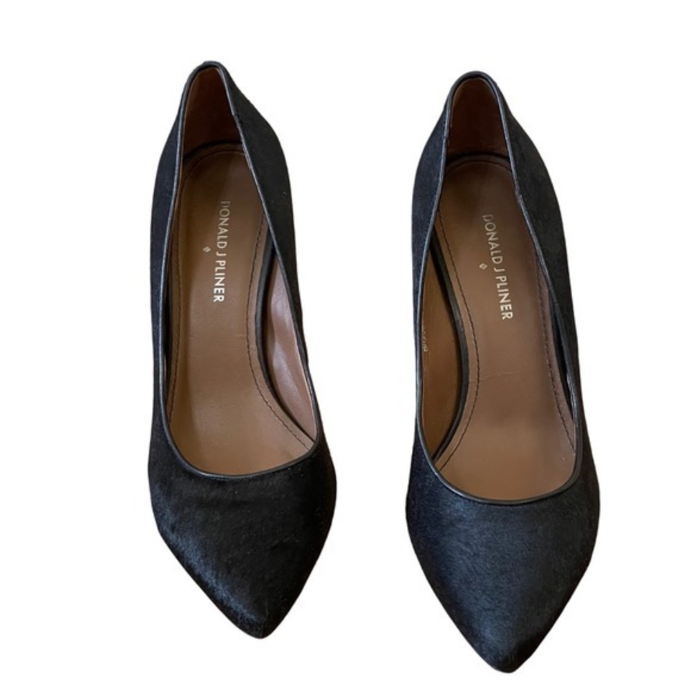Donald J Pliner Black Haircalf Pointed Toe Stiletto Heels Pumps Size 10M *FLAWED